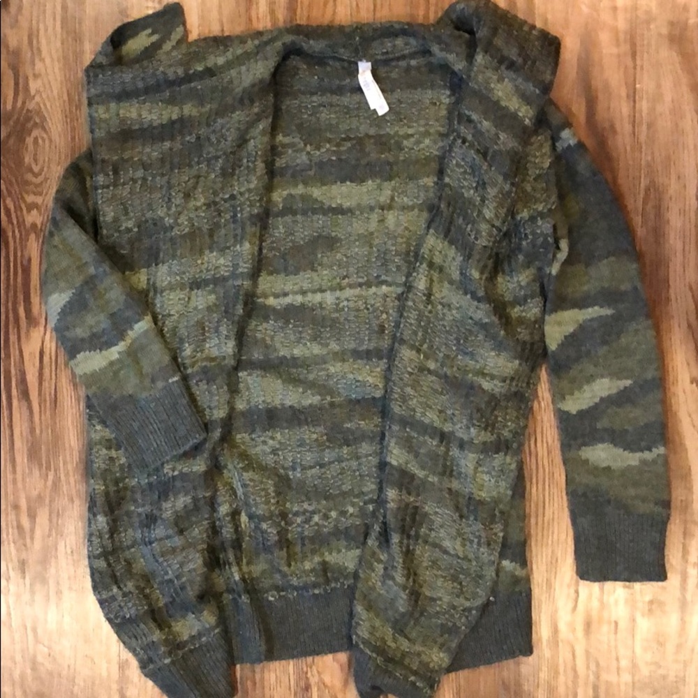 Camouflage Long Heavy Cardigan